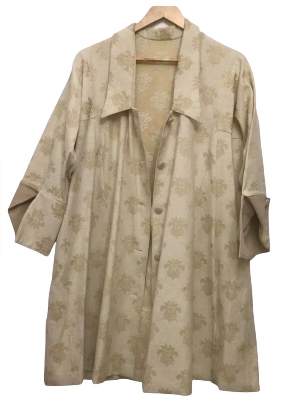 Vintage handcrafted in Quebec Mediaeval inspiration linen blend coat